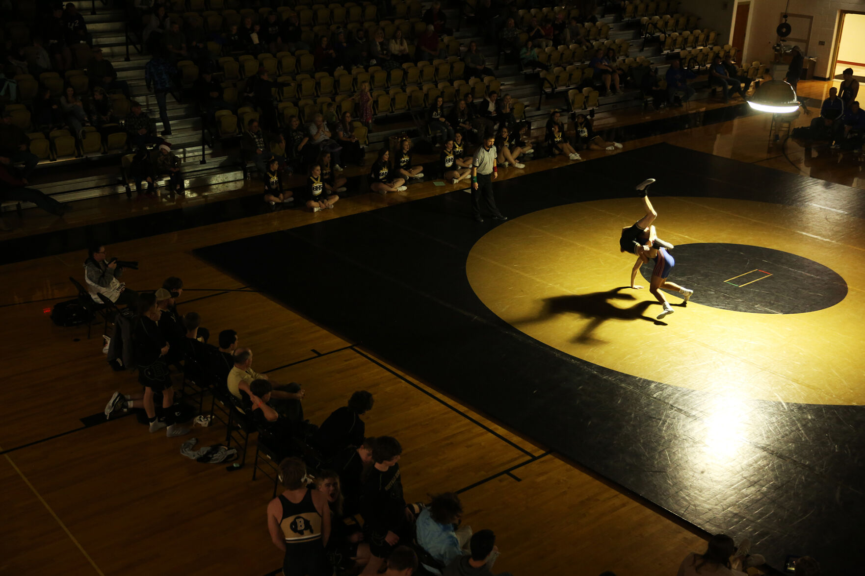 Lance Rabel is thrown backward by Douglas opponent Gabe Lopez